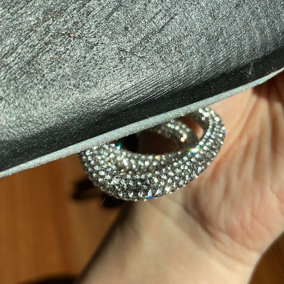 Mach & Mach double crystal bow shimmer ankle strap heels - Picture 17 of 17